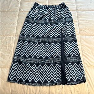 Michael Kors Skirt Size XS Blue Pattern High Slit Maxi